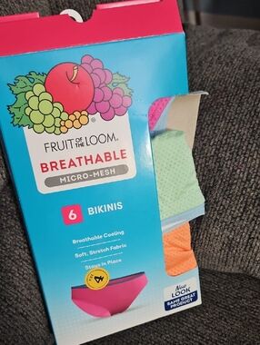 Fruit of the Loom Breathable Micro-Mesh 6-Pack Bikinis - Pastel Mix